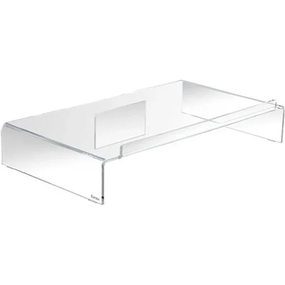 Acrylic Computer Monitor Stand w/ Keyboard Storage, 21.25 x 11.9 x 3.4, Clear